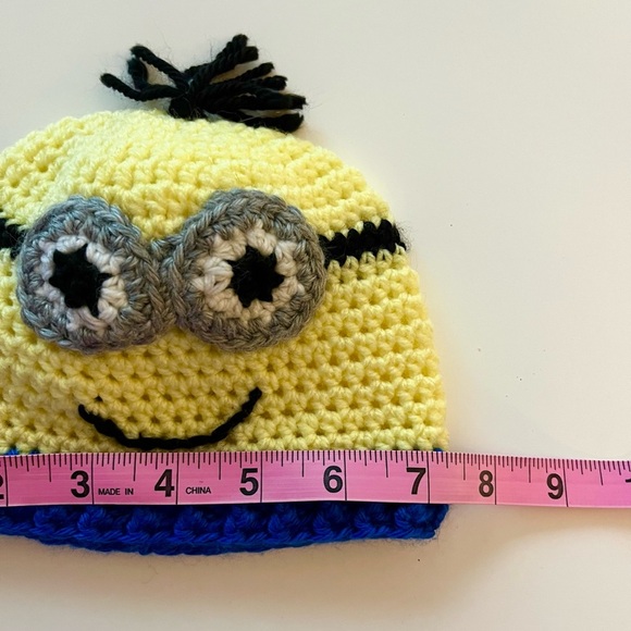 Kids Crochet Minion-Inspired Hat - Yellow, Gray, Blue - Picture 3 of 4